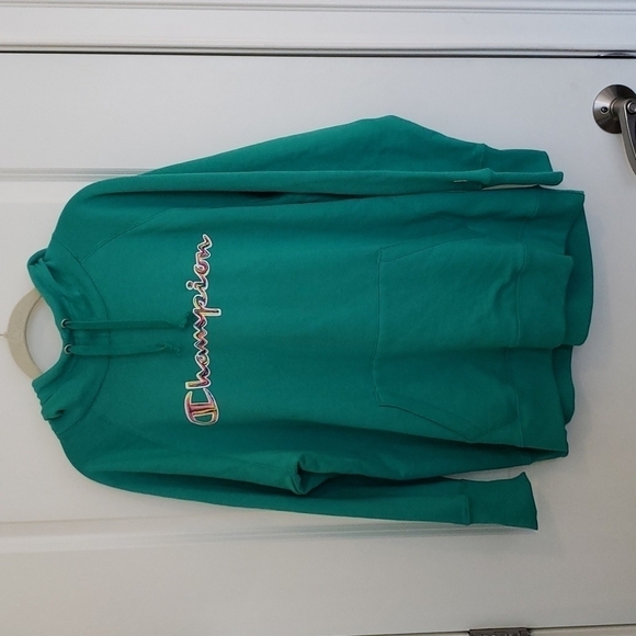 NWT Champion Women's Powerblend Fleece Hoodie Green Reef - Size 1X - Picture 2 of 8